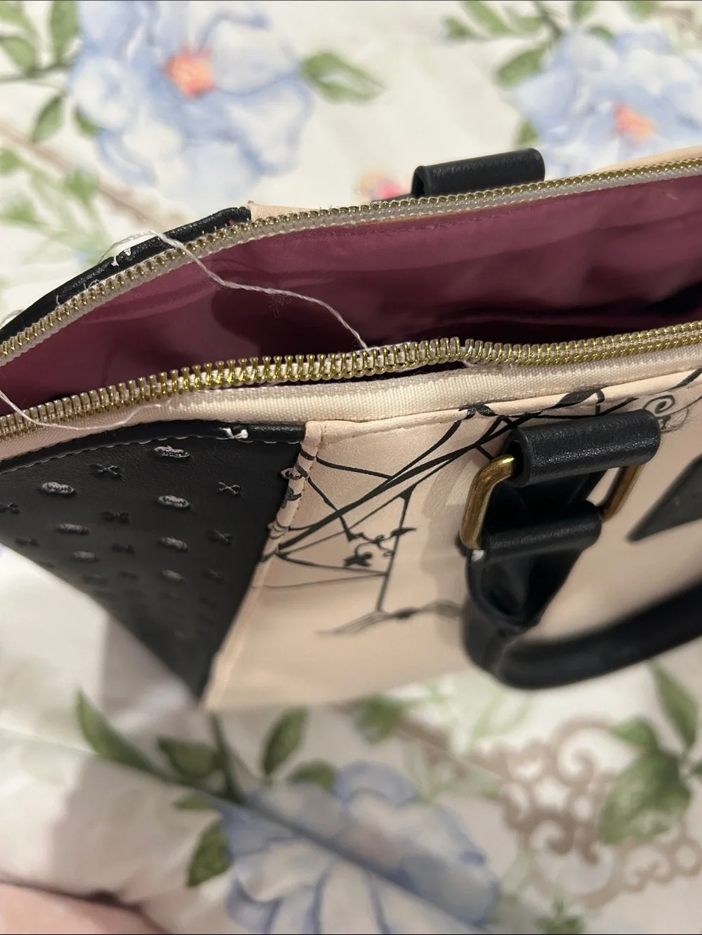 The Nightmare Tote — Beige & Black Women's Bag